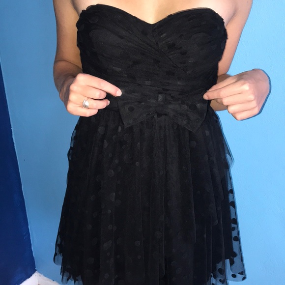 Black cocktail polka dots dress - Picture 2 of 3